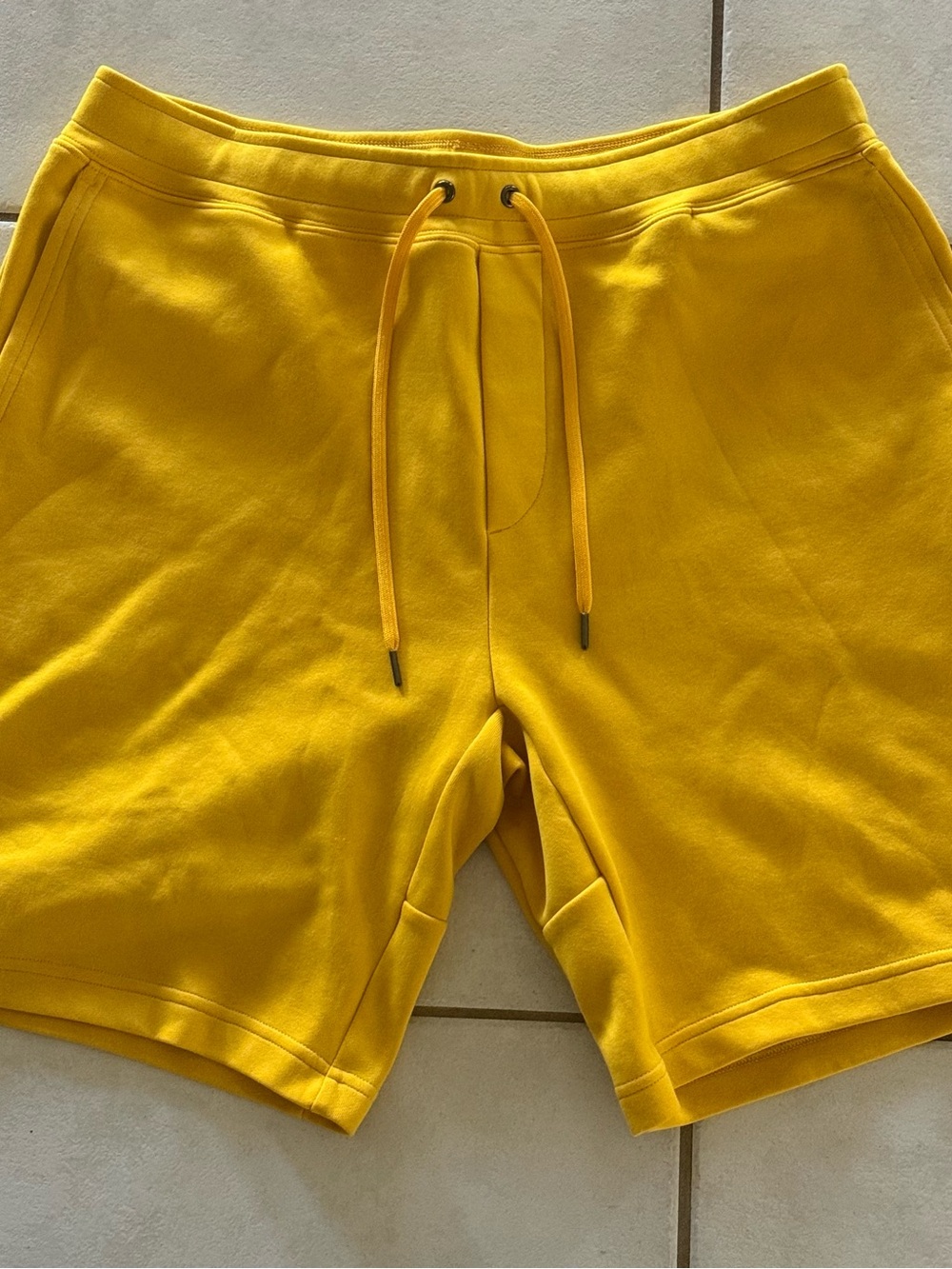 Men's Polo Ralph Lauren Yellow Drawstring Sweat Shorts Size Large